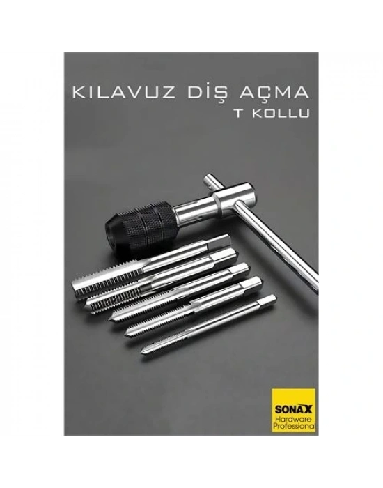 ® 6lı Diş Açma Kılavuz Seti – T-Kollu, Endüstriyel Çelik, M6-M12 Arası Dişli Matkap Ucu