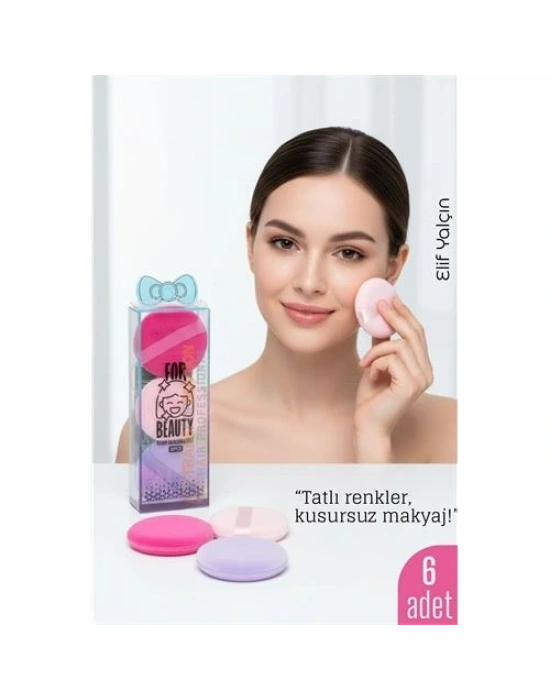 ® 6lı Makyaj Süngeri Seti – Yumuşak Dokulu, Latex-Free, Pürüzsüz Uygulama İçin İdeal