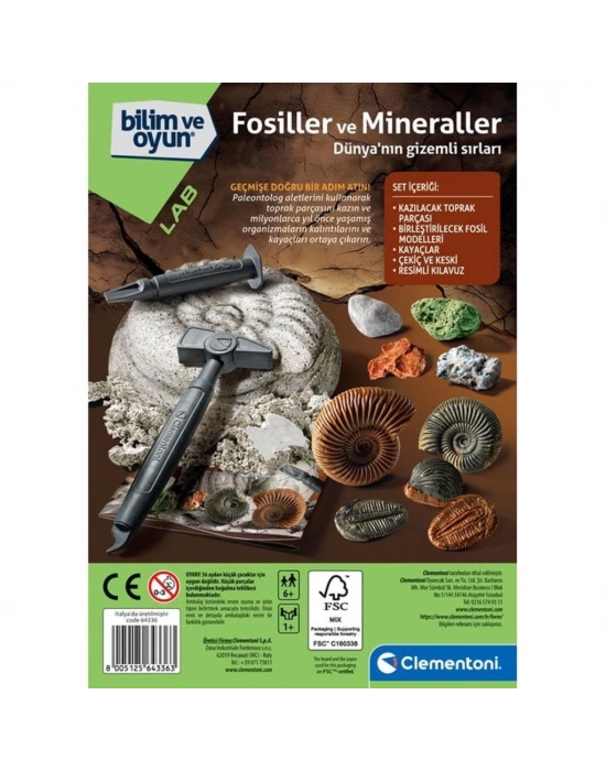 ® 64336 Bilim ve Oyun - Fosiller ve Mineraller Kazı Seti