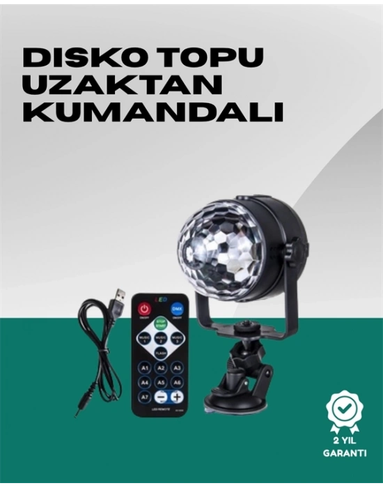 ® 7 Farklı Aydınlatma Modu ve Ses Sensörlü Disko Topu Lambası