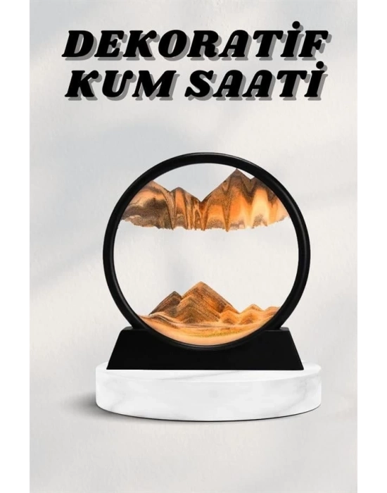 ® 7 Inç Mavi Orta Boy Dekoratif Yuvarlak Şık Kum Tablosu Modern Dekoratif Süs