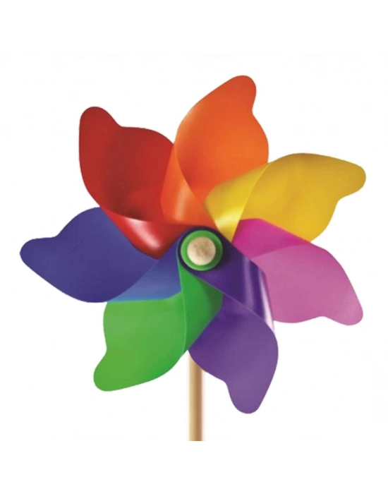 ® 7 Kanat 30 cm Gök Kuşağı Rüzgar Gülü