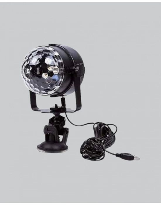 ® 7 Renk Modlu Müzik Sensörlü Disko Topu – LED Işıklı Parti Aydınlatması