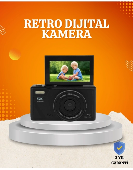 ® 75MP 5K Video Destekli Dijital Kamera 18x Zoom Çok Eksenli Stabilizasyon