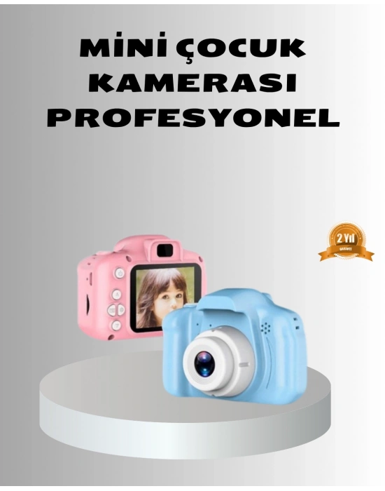 ® 8MP Mini Çocuk Fotoğraf Makinesi – Pembe Ses Kaydı Özellikli