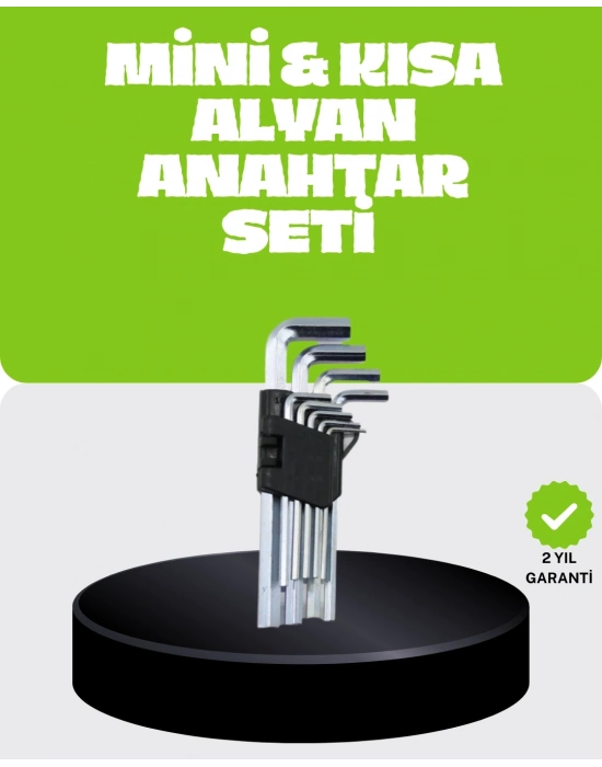® 9 Parça Alyan Anahtar Seti Bisiklet Mobilya ve Otomotiv Uyumlu