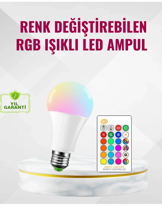 ® 9 Watt Beyaz Işık ve Renk Ayarlı Akıllı LED Ampul