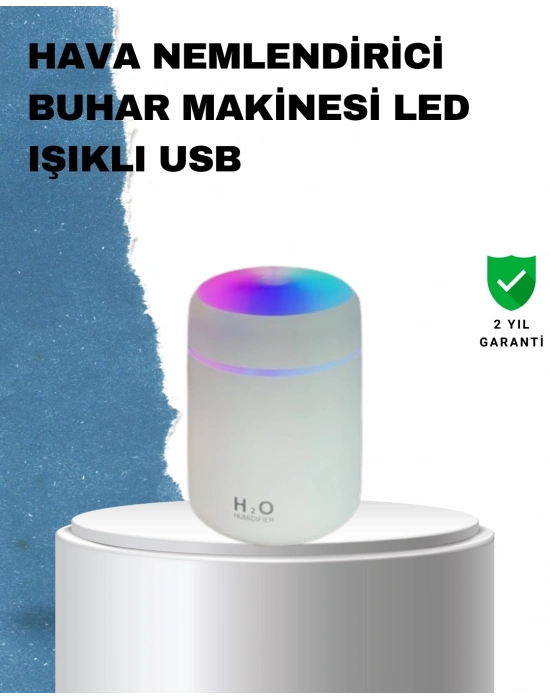 ® ABS Gövdeli 300ml USB Nemlendirici – Beyaz, Gri, Pembe Renk