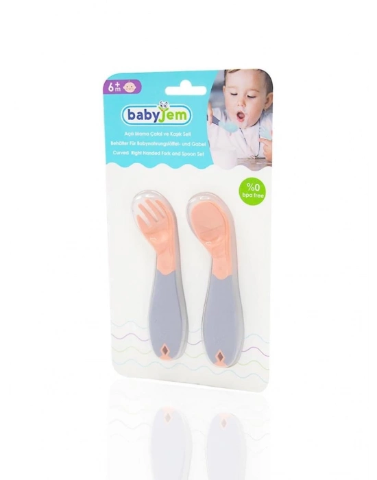 ®  Açılı Mama Kaşık Çatal Takımı 703 Gül Kurusu