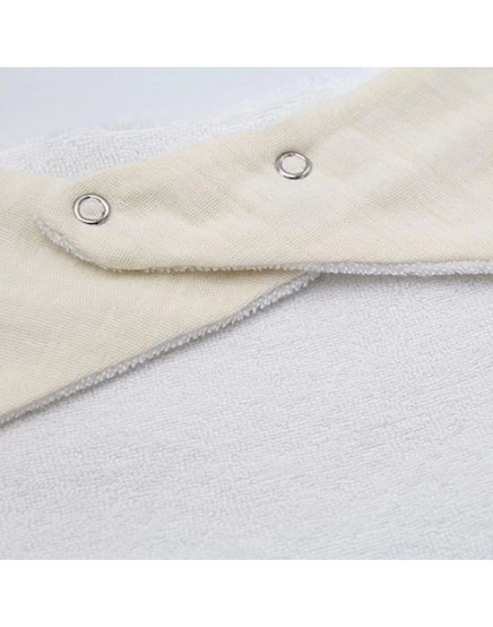 ®  Ahşap Diş Kaşıyıcılı Bürümcük Müslin Önlük 736 Ekru