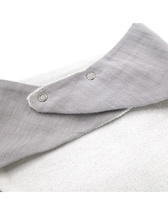 ®  Ahşap Diş Kaşıyıcılı Bürümcük Müslin Önlük 736 Gri