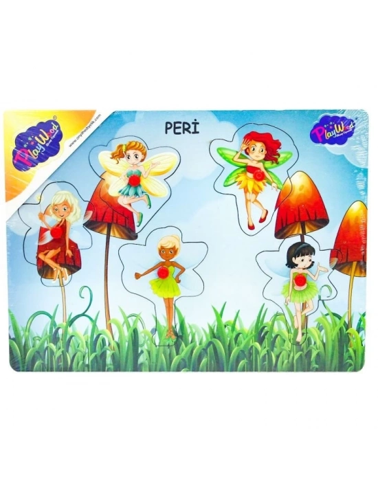 ® Ahşap Tutmalı Peri Kızı Puzzle