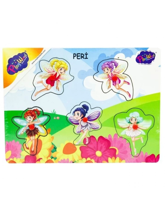 ® Ahşap Tutmalı Peri Kızı Puzzle