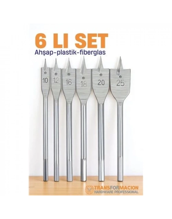 ® Ahşap Yaprak Matkap Ucu Seti - Plastik Fiberglas Ahşap Delik Açma Panç Seti