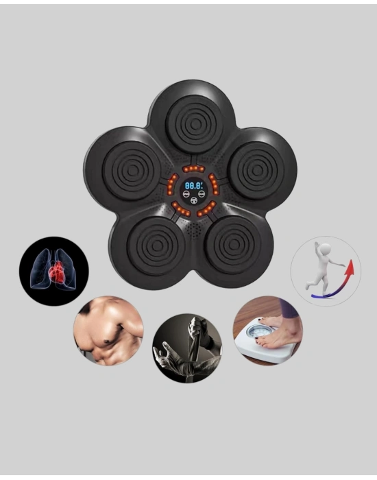 ® Akıllı Müzikli Boks Makinesi Bluetooth Bağlantılı Işıklı Hedefli Fitness Aleti