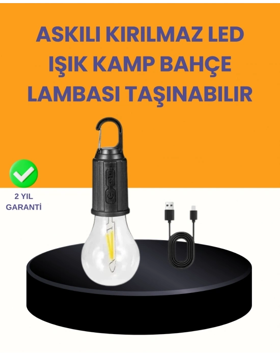 ® Akıllı Sensörlü USB Şarjlı Kamp Lambası