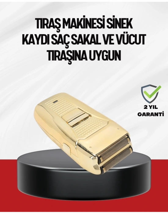 ® Altın Kaplama Kablolu Erkek Tıraş Makinesi Favori Aparatlı