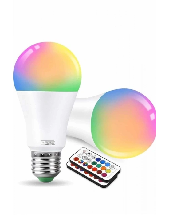 ® Ambiyans Aydınlatma RGB Led Lamba Kumandalı Renk Değiştirebilen