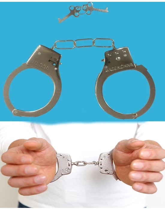 Anahtarlı Oyuncak Metal Kelepçe Polis Kelepçesi