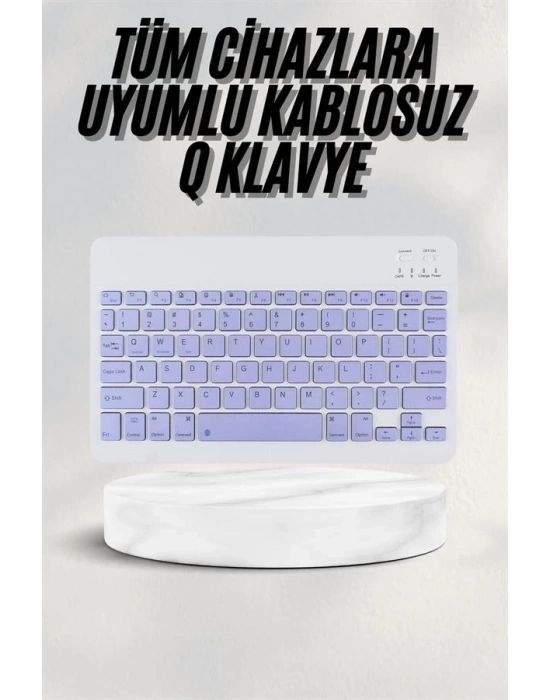 ® Android ve İOS Uyumlu Bluetooth Kablosuz Türkçe Q Klavye Renkli