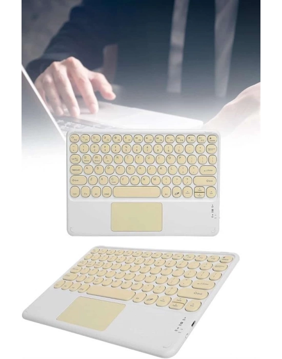® Android ve İOS Uyumlu Bluetooth Klavye Touchpad Slim Kablosuz Wifi Q Klavye