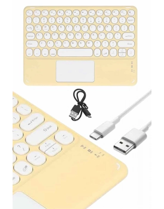 ® Android ve İOS Uyumlu Bluetooth Klavye Touchpad Slim Kablosuz Wifi Q Klavye