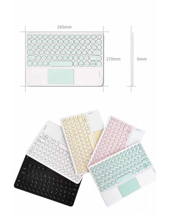 ® Android ve İOS Uyumlu Bluetooth Klavye Touchpad Slim Kablosuz Wifi Q Klavye
