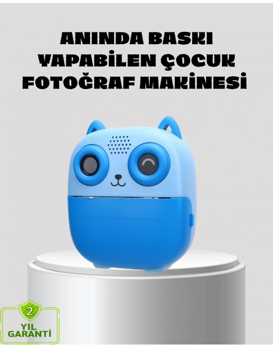 ® Anında Baskı Özellikli Çocuk Kamerası 48MP 1080P Çift Lens 32GB Destekli