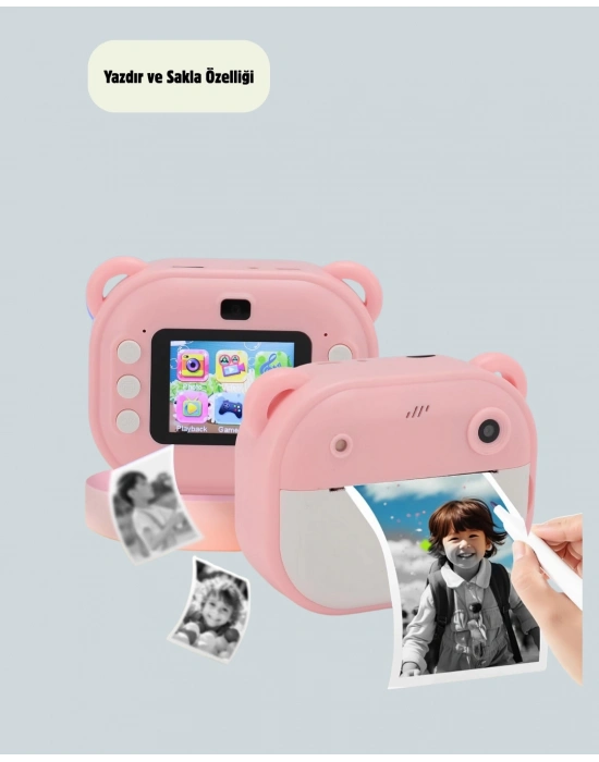 ® Anında Baskı Özellikli Şipşak Kamera 24MP HD Çift Lensli ve 32GB Hafızalı