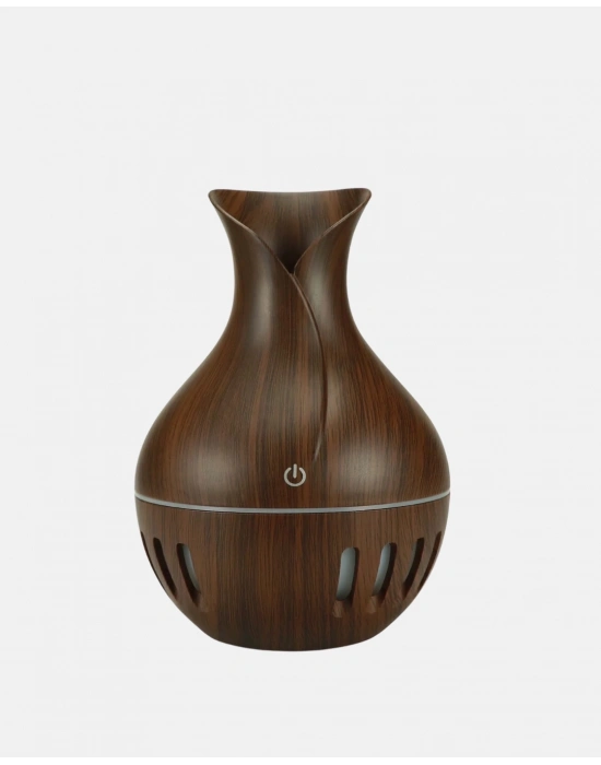 ® Aromaterapi Difüzör Ahşap Desenli ve Ultrasonik Nemlendirici LED Işıklı