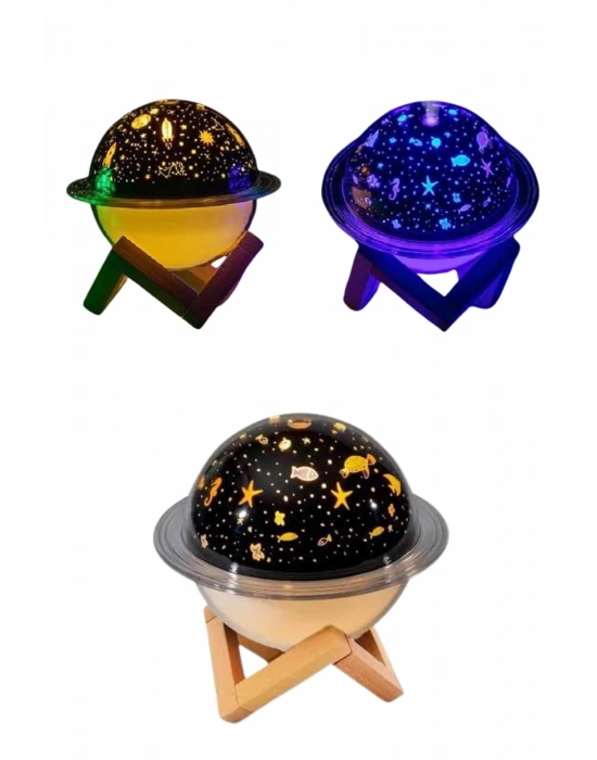 ® Aromaterapi Hava Nemlendirici Gece Lambası Uzay Model Satürn Oda Kokusu