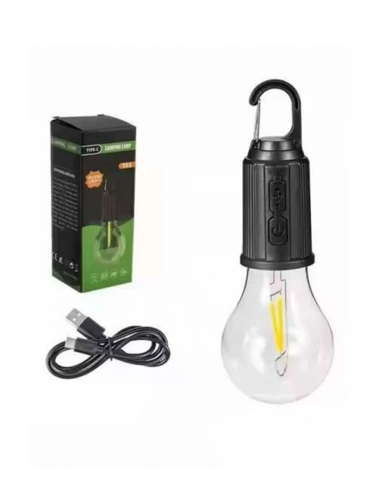 ® Askılı Kırılmaz Led Işık Kamp Bahçe Lambası Taşınabilir Led Ampul Şarjlı