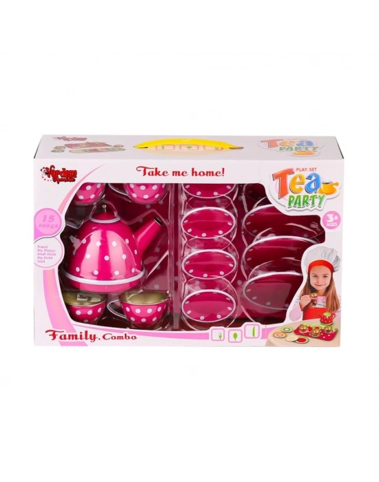 ® ATF-2020B-2020C Puantiyeli Metal Çay Seti 15 Parça -Vardem Oyuncak