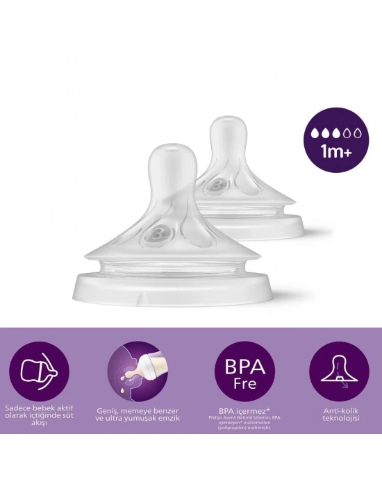 ®   Doğal Tepkili Natural Response 2Li Biberon Emziği No:3 1+ Ay