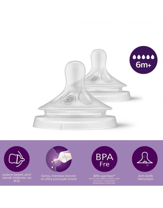 ®   Doğal Tepkili Natural Response 2Li Biberon Emziği No:5 6+ Ay