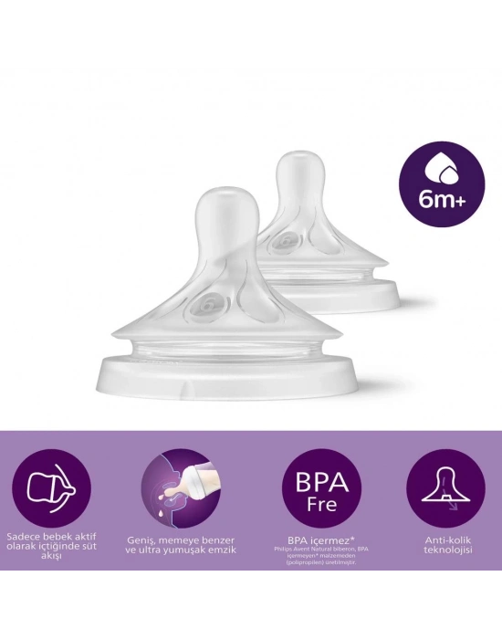 ®   Doğal Tepkili Natural Response 2Li Biberon Emziği No:6 6+ Ay