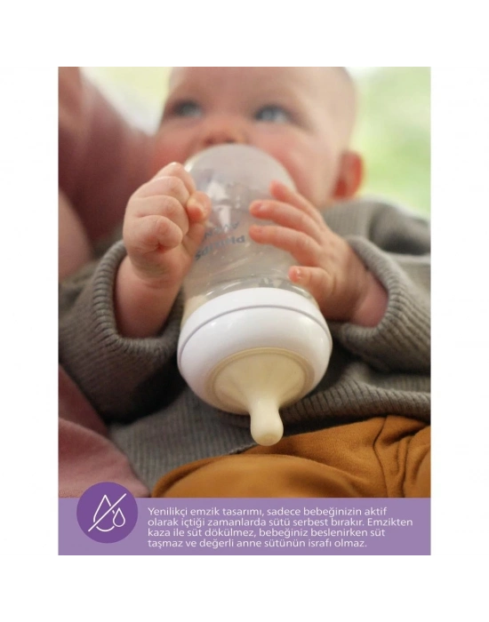 Doğal Tepkili Natural Response PP Biberon 260 ml 1+ Ay Mavi