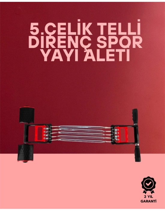® Ayarlanabilir Elastik Yaylı Ergonomik Tasarımlı Kas Güçlendirme Seti