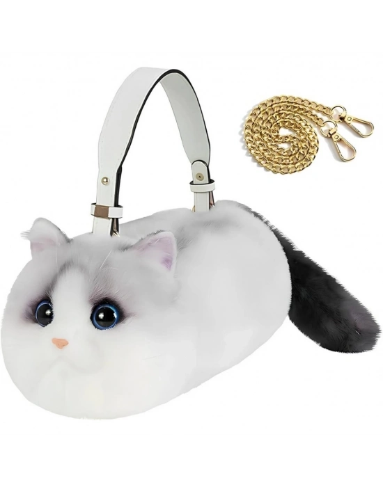 ® Kedi El Çantası Kirli Beyaz