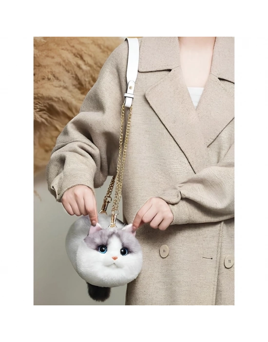 ® Kedi El Çantası Kirli Beyaz