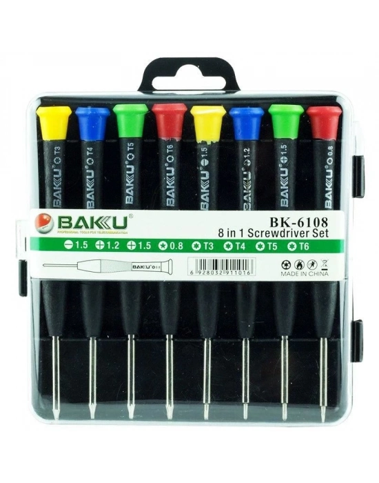 ® Baku BK-6108 Hassas 8 Parça Tornavida Seti