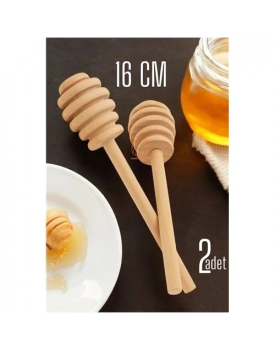 2’li Ahşap Bal Kaşığı Seti – 16 cm Doğal Ahşap, Sunum ve Servis İçin İdeal 720898