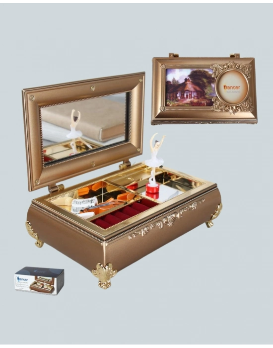 ® Balerinli Müzikli Takı Kutusu Piyano Tasarım Kız Çocuk Hediyelik