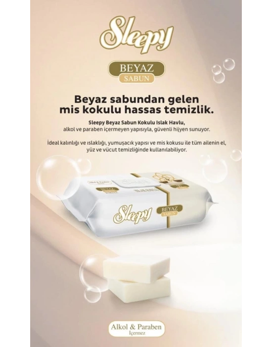 ®   Beyaz Sabun Kokulu Islak Havlu Mendil 90 Adet