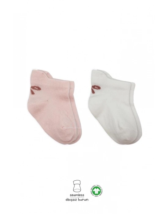®   2Li Sneakers Smile Penye Çorap 20106 Pembe Ekru