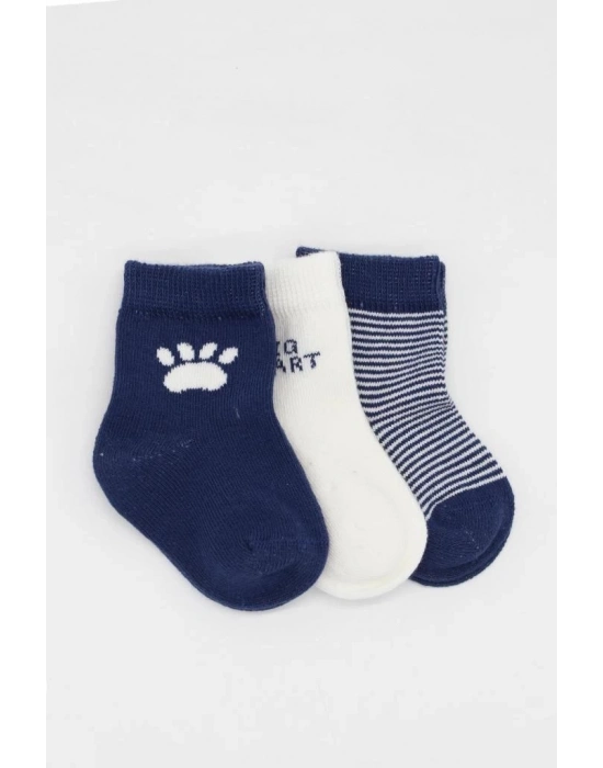 3Lü Penye Soket Çorap 10110 İndigo