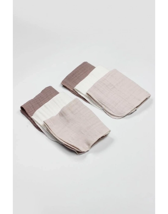 ® 6lı Müslin Mendil 20x20 cm 90106 Taş Ekru Antrasit