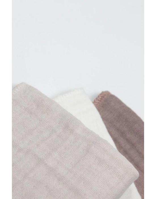 ® 6lı Müslin Mendil 20x20 cm 90106 Taş Ekru Antrasit