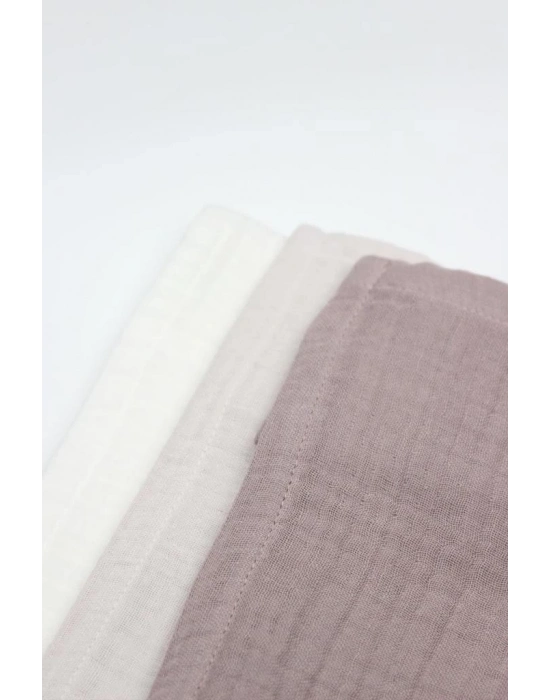 ® 6lı Müslin Mendil 20x20 cm 90106 Taş Ekru Antrasit