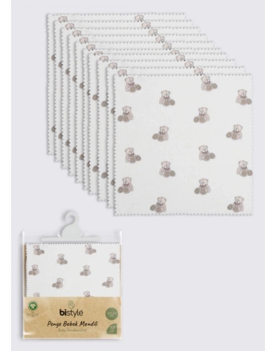 ®   Bear 20x20 10Lu Penye Mendil 90162 Ekru